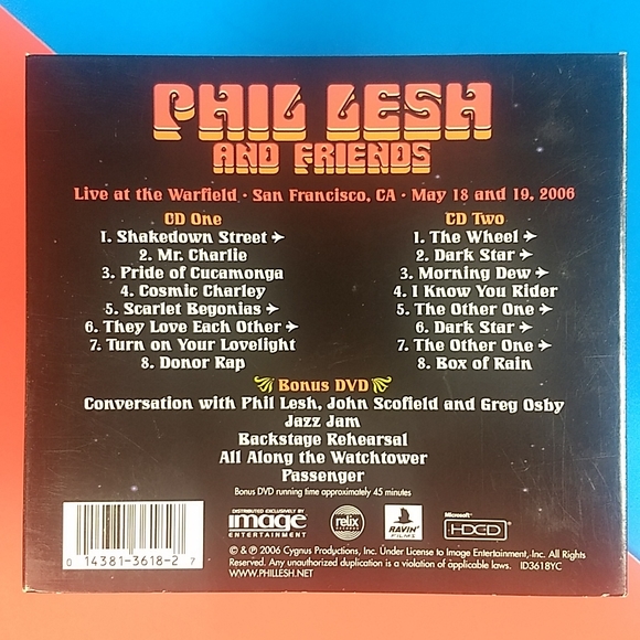 RIP Phil Lesh & Friends Live at the Warfield 2 CD + 1 DVD boxed set, pre owned - Picture 4 of 16